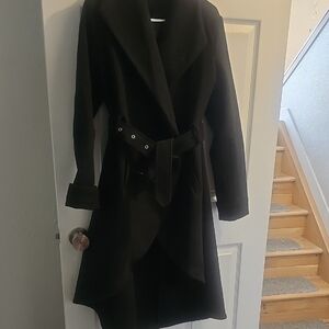 Stylish Black Belted Coat